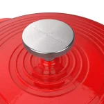 Classic Cuisine 3 Qt. Red Cast Iron Enamel Nonstick Casserole Dish with Lid thumbnail 4