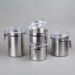 Creative Home 4-Piece Stainless Steel Canister Set with Airtight Locking Clamp Lids thumbnail 2