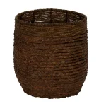 Household Essentials Wicker Water Hyacinth Rimmed Basket Set of 2, Rustic Decorative Storage Baskets and Planters thumbnail 2