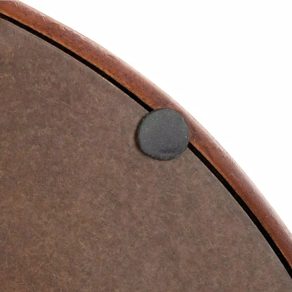 Kate and Laurel Lipton Walnut Brown Wood Decorative Tray with Gold Handles