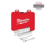 Milwaukee 1/4 in. Drive SAE & Metric Ratchet and Socket Mechanics Tool Set, 54-Piece thumbnail 14