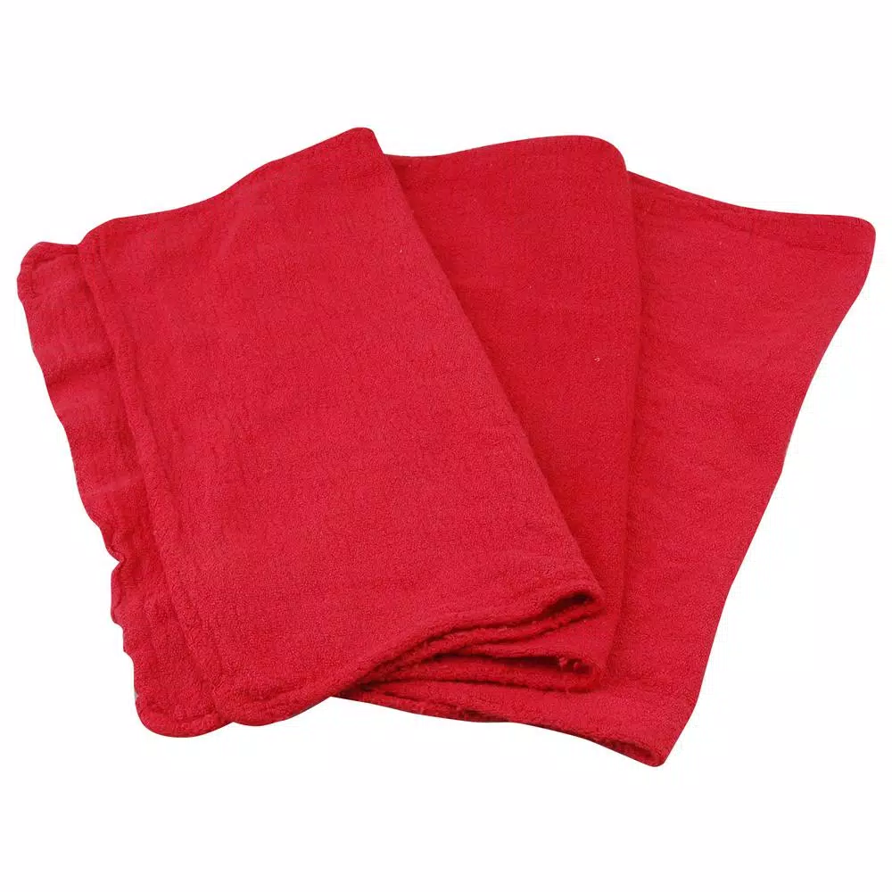 Unbranded Shop Power Red 100% Cotton Shop Towels, 50-Piece Set