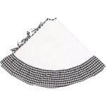 VHC Brands Emmie 60 in. Black and White Farmhouse Christmas Ruffled Tree Skirt thumbnail 3
