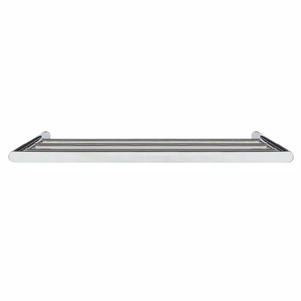 MODONA 24 in. Oval Polished Chrome Towel Rack
