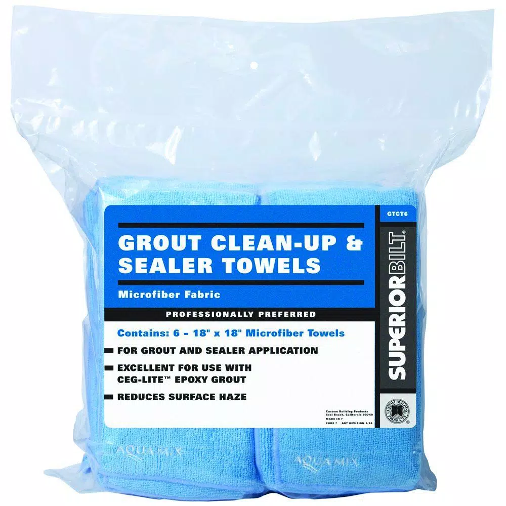 Custom Building Products SuperiorBilt 18 in. x 18 in. Microfiber Grout Clean-Up and Sealer Towels, 6 Pack