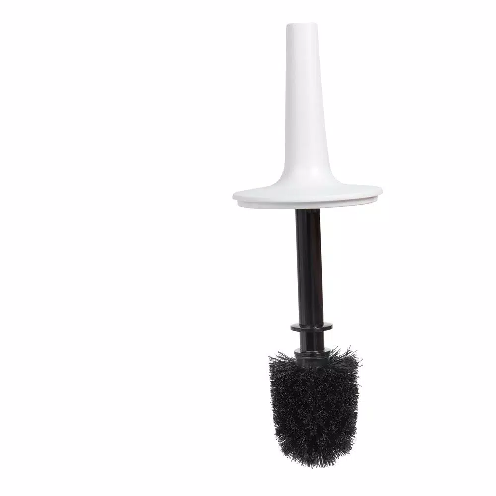 Umbra Corsa Toilet Brush and Holder Set, Matte White Melamine