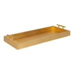 Kate and Laurel Lipton Gold Decorative Rectangular Tray with Metal Handles, 24 x 10 in. thumbnail 1