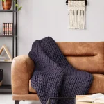 DONNA SHARP Indigo Acrylic Chunky Knitted Throw Blanket, 40 x 50 in thumbnail 1