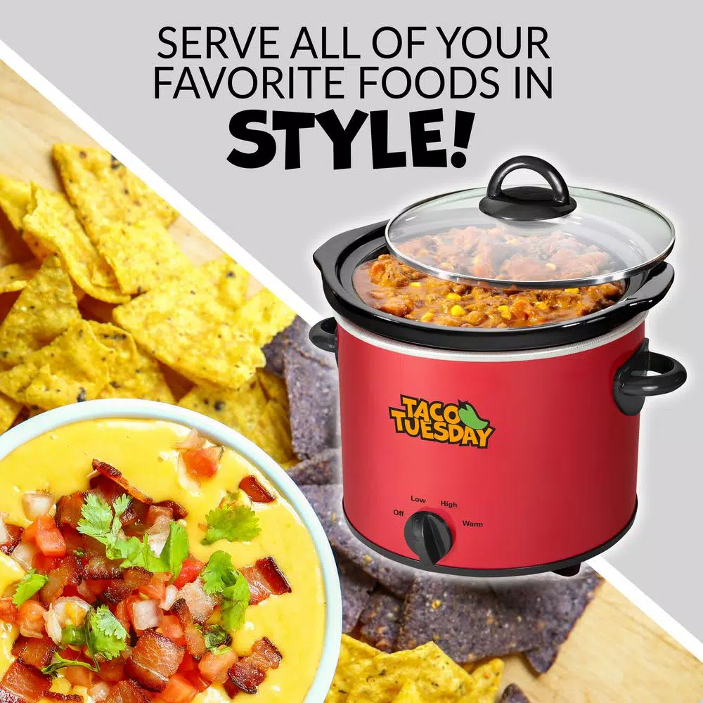 Taco Tuesday 2 Qt. Fiesta Slow Cooker with Variable Heat Control, Red