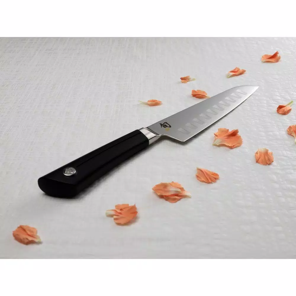 Shun Sora 7 in. Hollow Ground Santoku Knife, VG10 San Mai Composite Blade, Handcrafted in Japan
