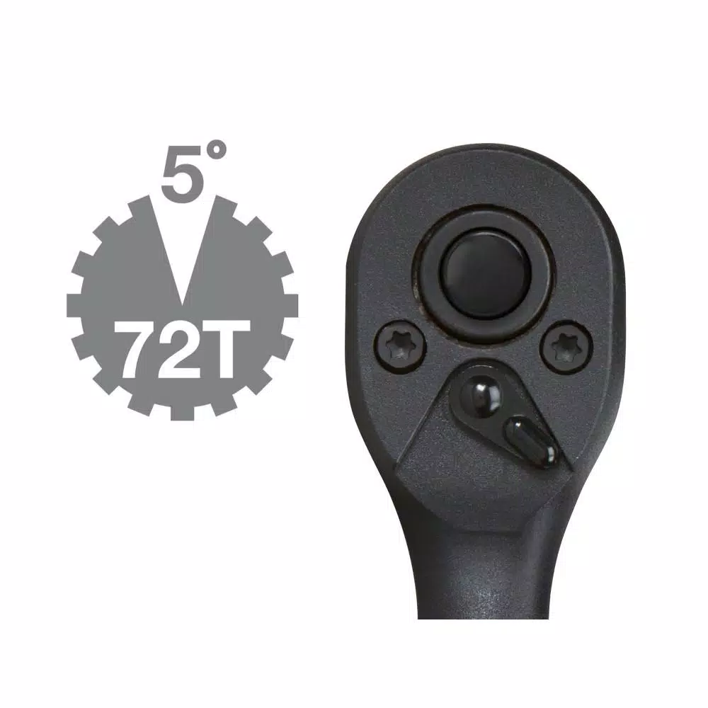 TEKTON 1/4 in. Drive 5 in. Composite Ratchet with 72-Tooth Gear