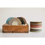 3R Studios 12-Piece Round Stoneware Trivet and Serving Board Set, Multicolor thumbnail 2