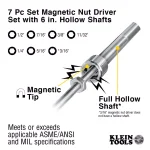 Klein Tools 7-Piece Magnetic Nut Driver Set with 6 in. Hollow Shafts and Cushion-Grip Handles thumbnail 3