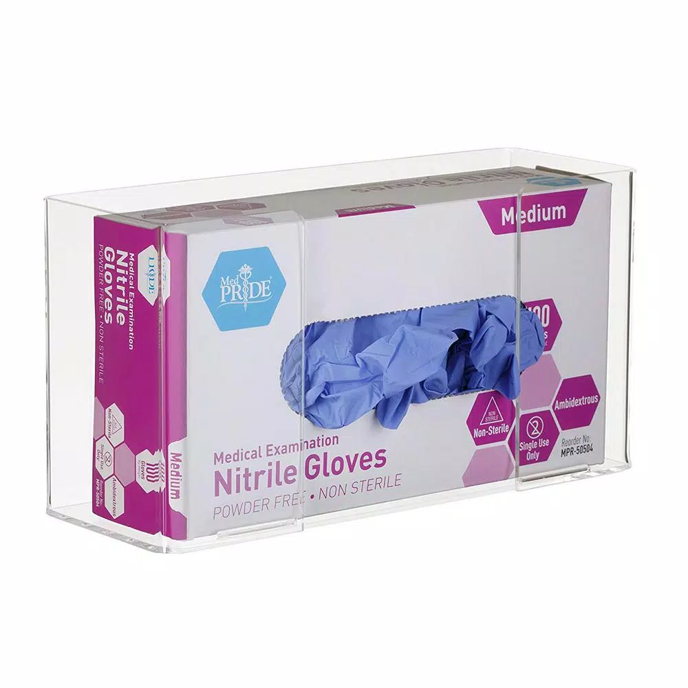 AdirMed Clear Acrylic Single Box Glove Dispenser, Wall Mount