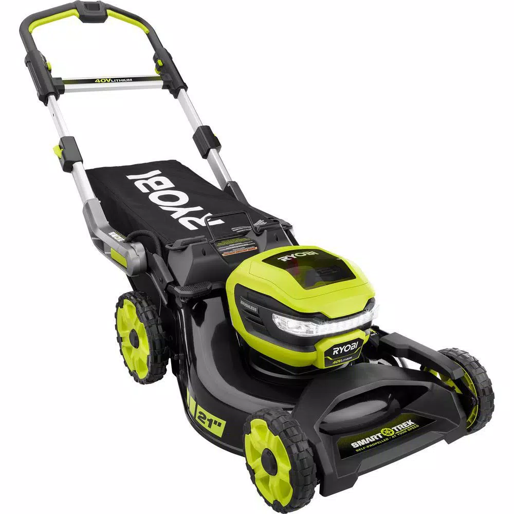 RYOBI 40V 21 in. SMART TREK Brushless Self-Propelled Cordless Mower with 6.0 Ah Battery and Charger
