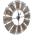 Pinnacle Gallery Solutions Oversized Windmill Wall Clock - Distressed Silver Metal and Wood thumbnail 5