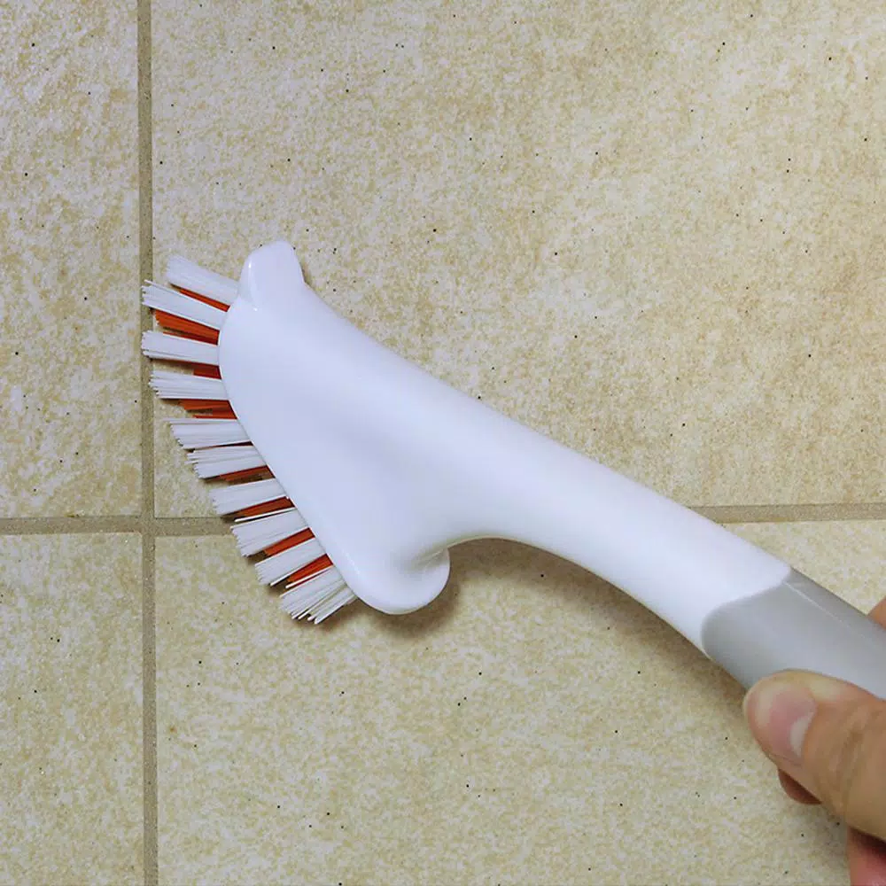 HDX Tile and Grout Brush with Antimicrobial Poly-Fiber Bristles