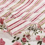 Greenland Home Fashions Butterflies Multi Quilted Cotton Throw Blanket, Reversible Floral Design thumbnail 2