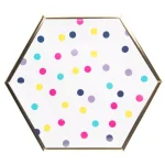 Sugar Plum Party SugarPlum Collection Confetti Hexagon Paper Dinner Plates, 16-Piece Set thumbnail 1