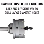 Drill America 8-Piece Carbide Tipped Hole Cutter Set, 1 in. Depth of Cut thumbnail 2
