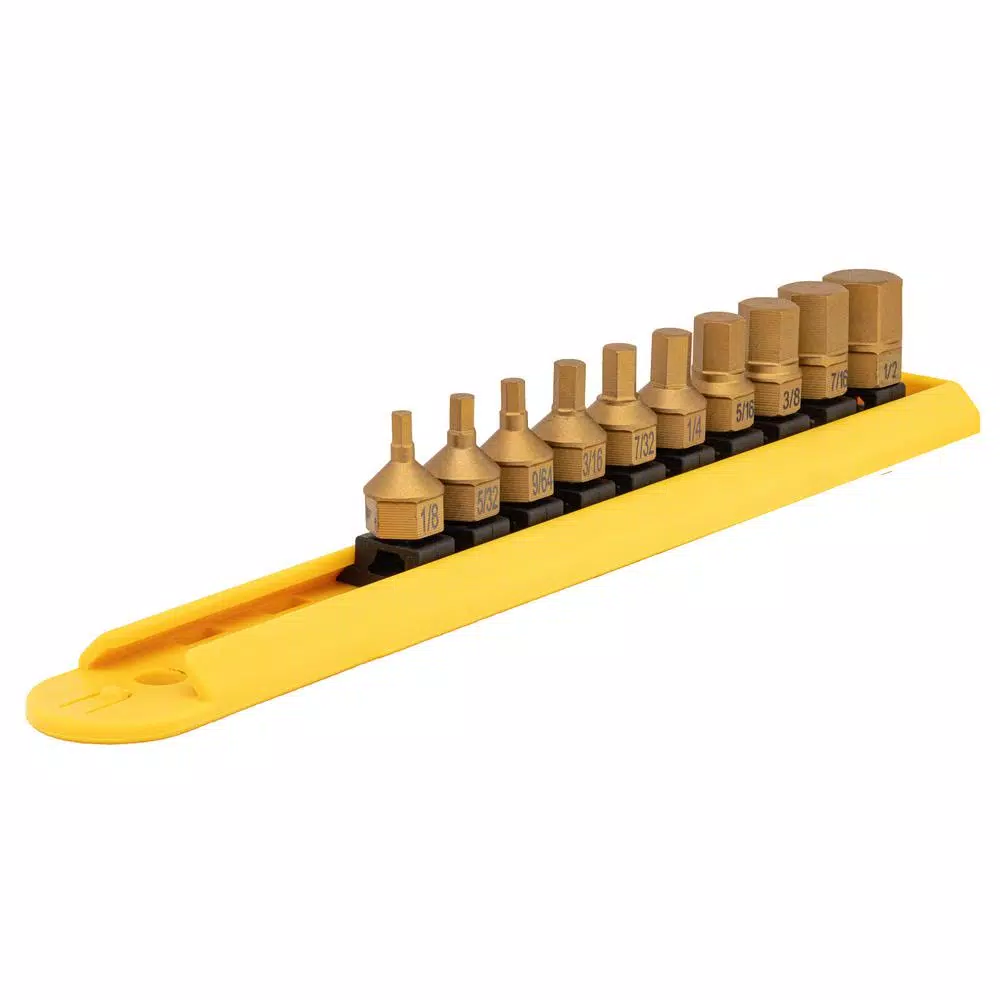Mayhew SAE Hex Titanium Coated Low Profile Dual Drive Socket Set, 10-Piece
