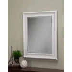 Martin Svensson Home White Beveled Glass Accent Mirror, 30 in. H x 36 in. W Rectangle Framed Wall Mirror thumbnail 2