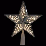 Northlight 8.5 in. Silver Star Cut-Out Design Christmas Tree Topper with Clear Lights thumbnail 2
