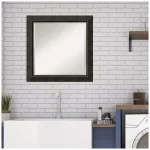 Amanti Art Signore 24 in. x 24 in. Square Wood Framed Beveled Edge Bathroom Vanity Mirror in Bronze thumbnail 8