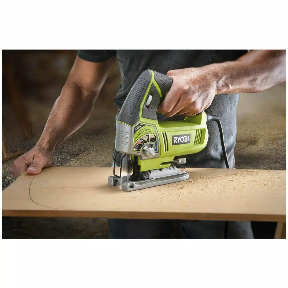 RYOBI 4.8 Amp Corded Variable Speed Orbital Jig Saw with LED Light