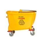 Alpine Industries 36 Qt. Yellow PVC Mop Bucket with Side Wringer thumbnail 6