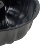 Home Basics Non-Stick Steel Fluted Bundt Cake Pan, Black thumbnail 2