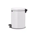 Brabantia Icon 1.3 Gal. White Steel Step-On Trash Can with Soft-Close Lid thumbnail 3