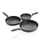 ExcelSteel Professional 12 in. Aluminum Nonstick Frying Pan with Induction Base, Black thumbnail 2