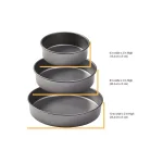 Chicago Metallic Professional Series 3-Piece Non-Stick Round Cake Pan Set thumbnail 2