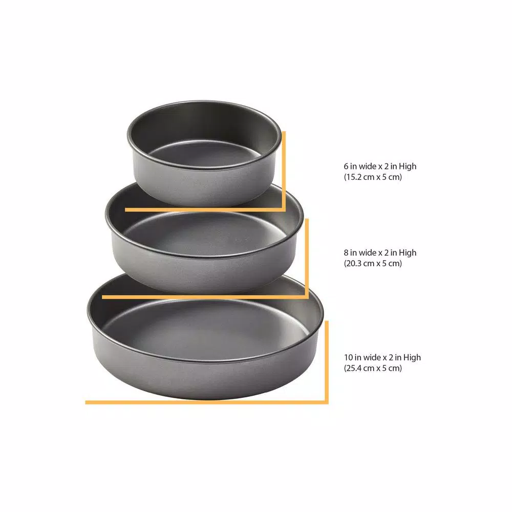 Chicago Metallic Professional Series 3-Piece Non-Stick Round Cake Pan Set