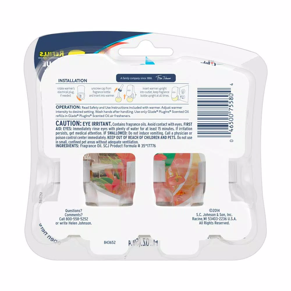 Glade PlugIns Scented Oil Air Freshener Refills, Honeysuckle Nectar, 2.01 oz (Case of 6, 3-Pack)
