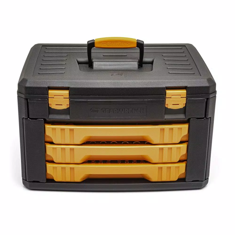 GearWrench 243-Piece 6-Point Mechanics Tool Set with 3-Drawer Storage Box