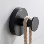 KRAUS Elie Matte Black Solid Brass Robe and Towel Hook thumbnail 1