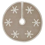 VHC Brands 21 in. Pearlescent Natural Tan Coastal Christmas Mini Tree Skirt thumbnail 1