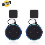 Wasserstein AC Outlet Wall Mount for Echo Dot (3rd Gen) - Flexible Smart Speaker Holder (2-Pack, White) thumbnail 1
