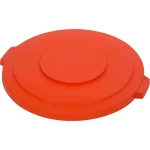 Carlisle Bronco 32 Gal. Round Trash Can Lid, Orange (4-Pack) thumbnail 1