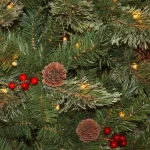 National Tree Company 9 ft. Unlit Cashmere Artificial Garland with Pinecones and Red Berries thumbnail 5