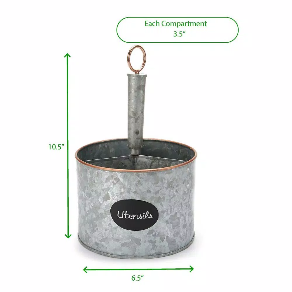 MIND READER Silver Metal 4 Section Utensil Caddy & Cutlery Holder