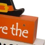Glitzhome 11.54 in. LED Lighted Halloween Wooden Word Block Decor - Hocus Pocus Sign thumbnail 2