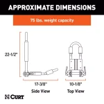 CURT Aluminum Kayak Roof Rack Carrier, 75 lb Capacity, Universal Fit thumbnail 6