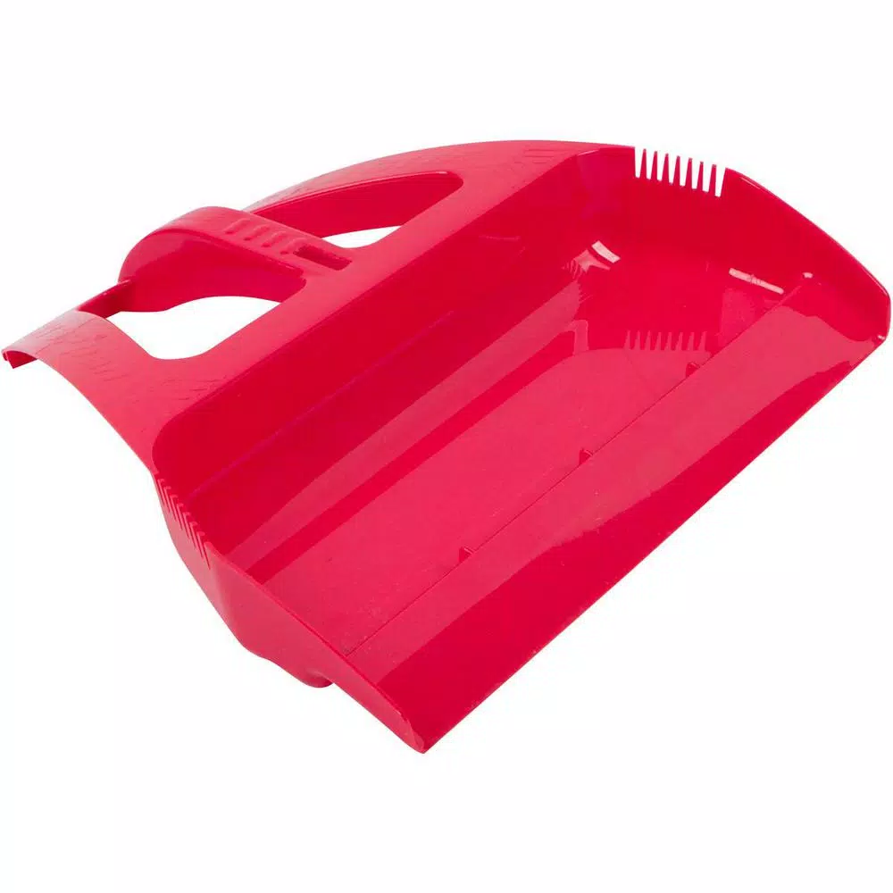 WISP 3-Piece Red Broom and Dustpan Set with 90-Degree Angle, Telescoping Handle, and Bristle Seal Technology