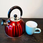 Mr. Coffee Twining 2.1 Qt. Red Stainless Steel Whistling Tea Kettle, 8-Cup Capacity thumbnail 3