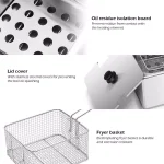 Costway 6.3 Qt. Stainless Steel Commercial Electric Deep Fryer, 2500W Silver thumbnail 7