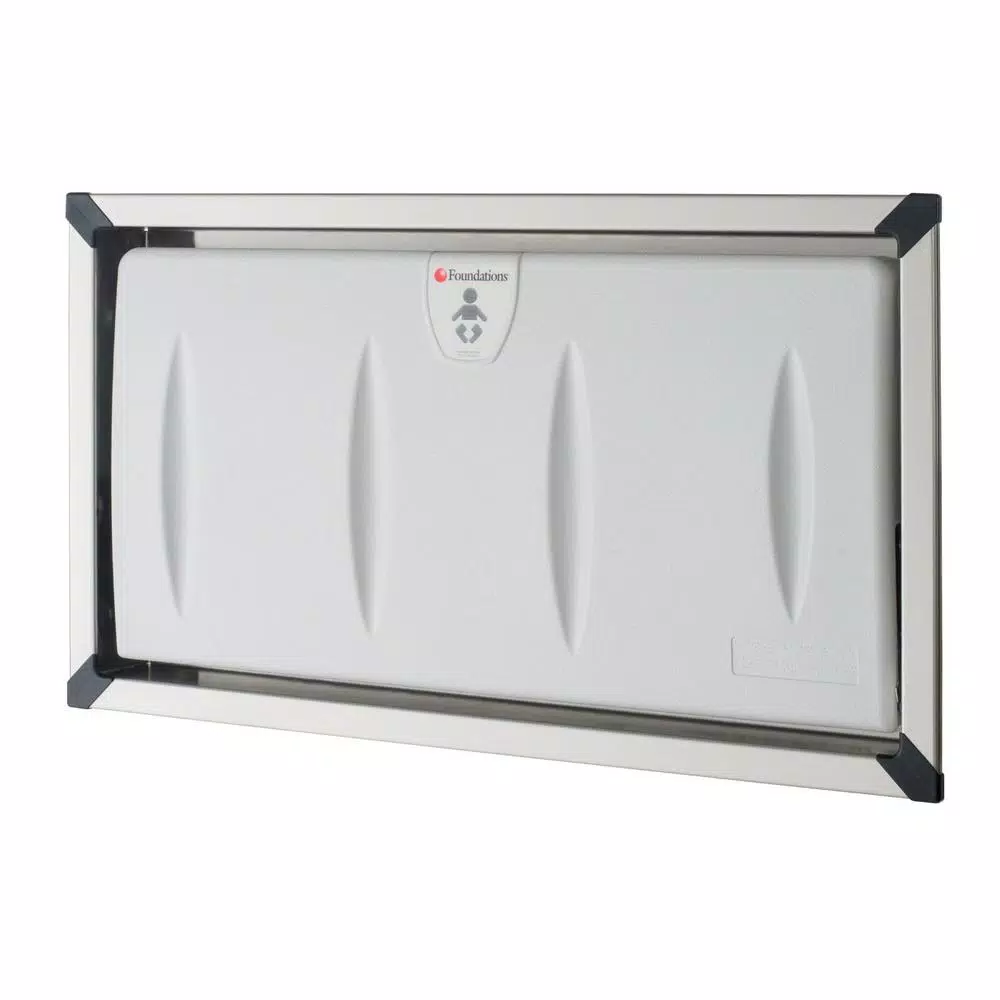 Foundations Horizontal Recessed Baby Changing Station with Stainless Steel Frame