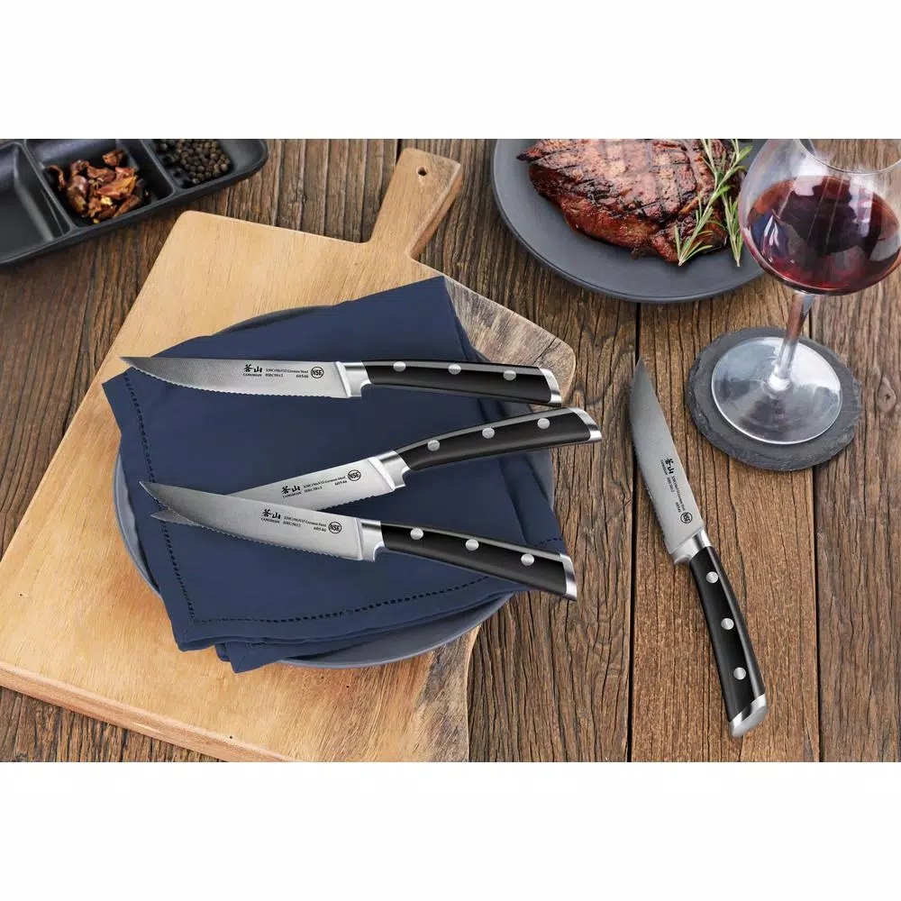 Cangshan S Series 5 in. German Steel Forged Serrated Steak Knife Set, 4-Piece